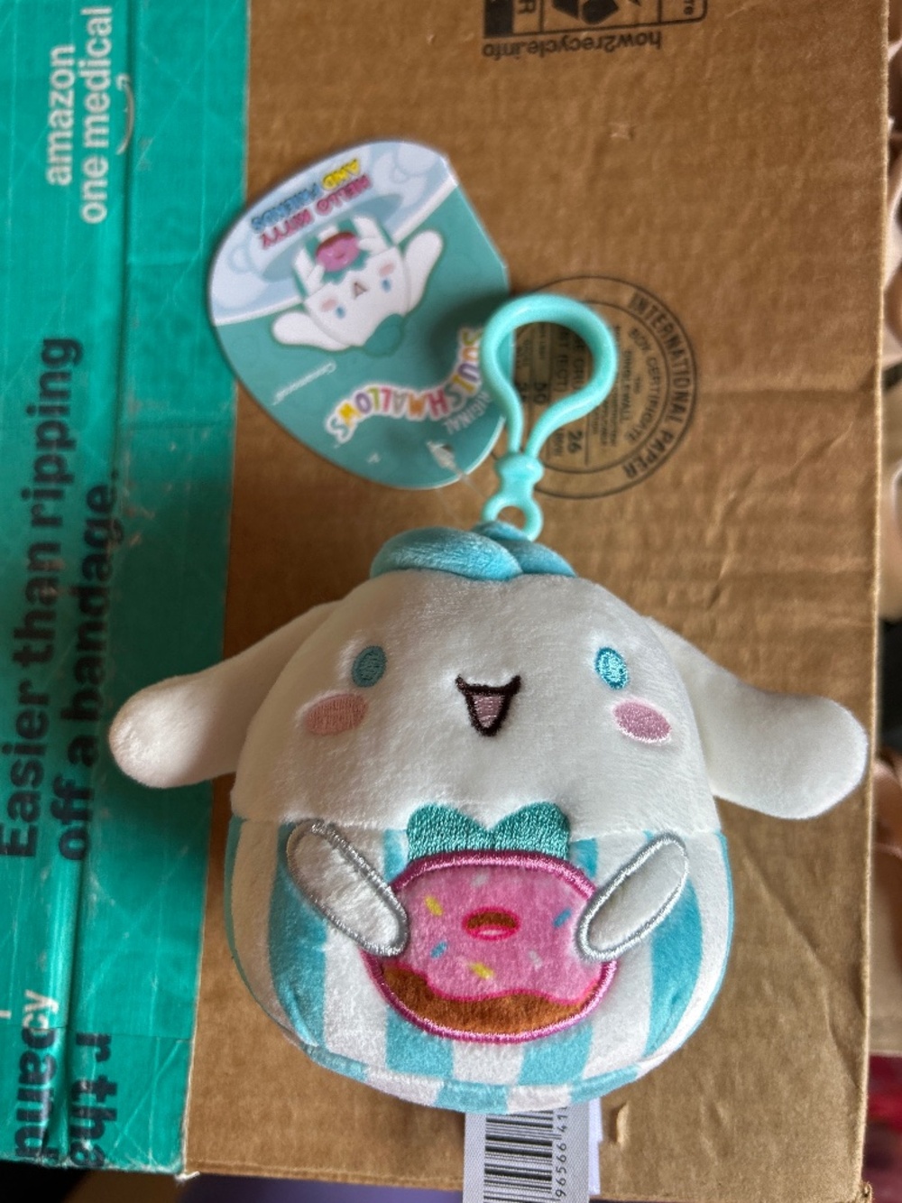 Sanrio Squishmallows Cinnamoroll Donut Bag Clip